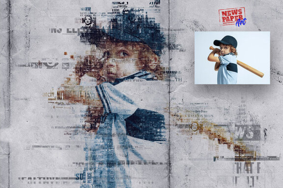 Newspaper Art Photoshop Action