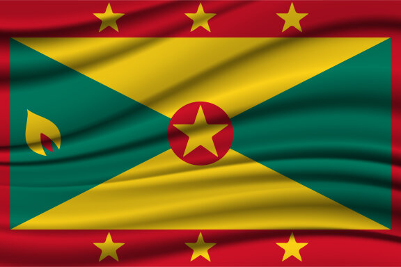 Silk Waving Flag of Grenada