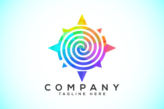 Polygonal Compass Concept Logo Design