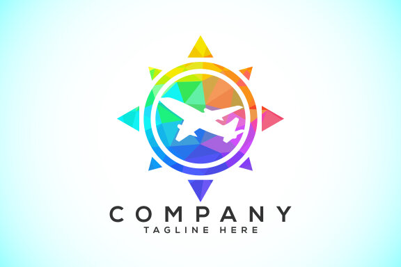 Polygonal Compass Concept Logo Design