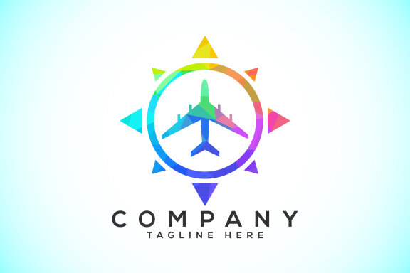 Polygonal Compass Concept Logo Design