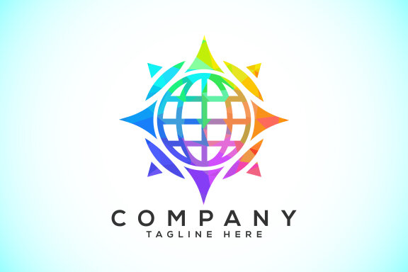 Polygonal Compass Concept Logo Design