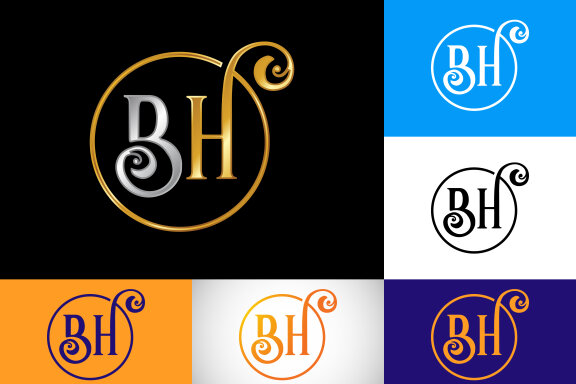 Letter B H Logo Design