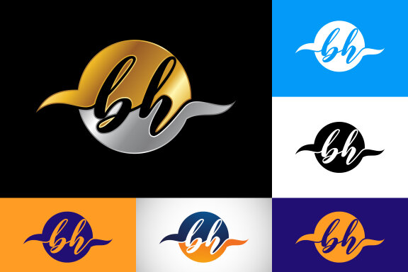 Letter B H Logo Design
