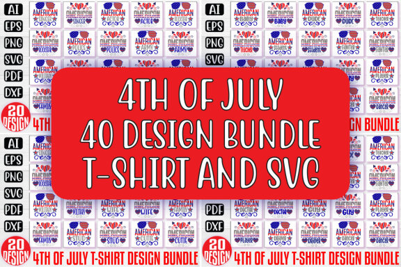 Happy 4th Of July SVG And T-shirt Design Bundle