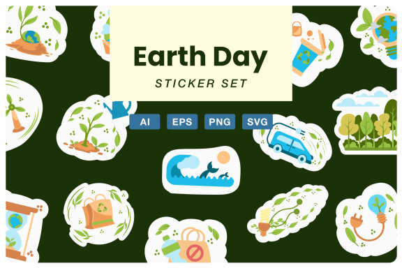 Earth Day Sticker Set