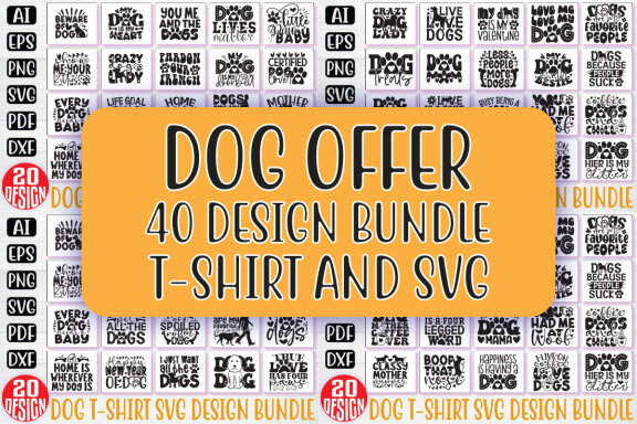 Dog SVG And T-shirt Design Bundle