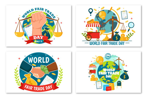 12 World Fair Trade Day Illustration