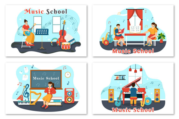 12 Music School Illustration