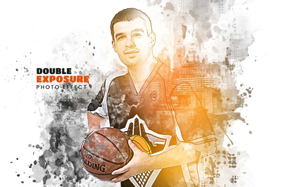 Modern Double Exposure Photo Template