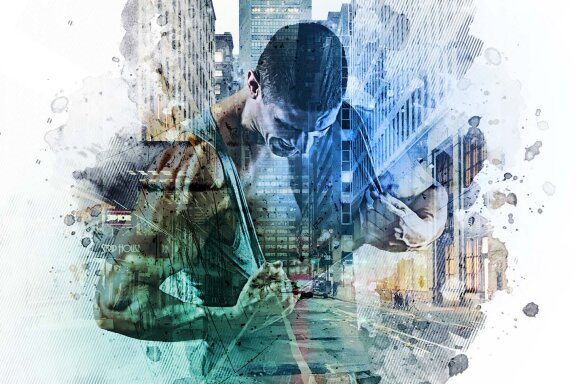 Colorful Double Exposure Photo Template