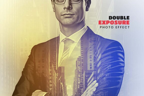 Abstract Double Exposure Photo Template