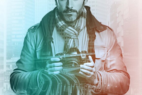  Abstract Double Exposure Photo Template