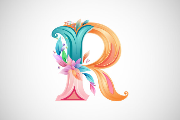Floral alphabet R
