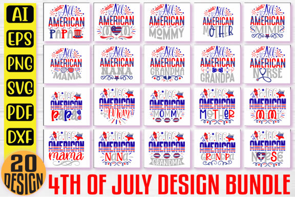 Happy 4th Of July SVG And T-shirt Design Bundle