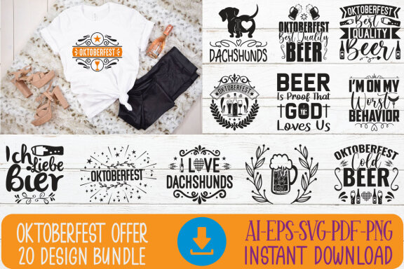 Oktoberfest svg bundle. Oktoberfest t-shirt designs quotes bundle, beer quotes, party, Oktoberfest event sublimation bundles, autumn theme