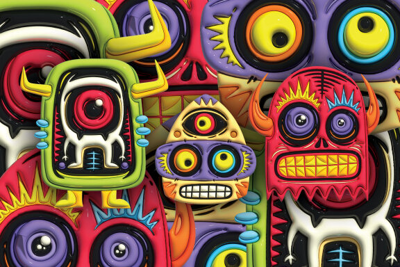 3D Sticker Monster