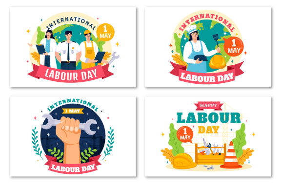 12 International Labor Day Illustration