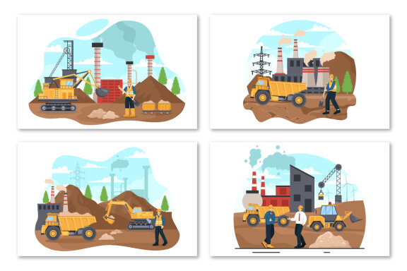 12 Mining Company Illustration