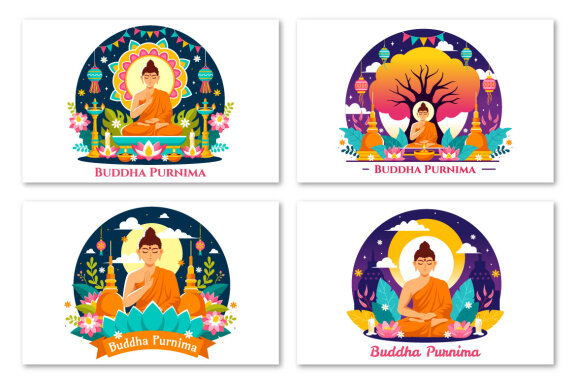 9 Buddha Purnima Illustration
