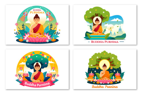 9 Buddha Purnima Illustration