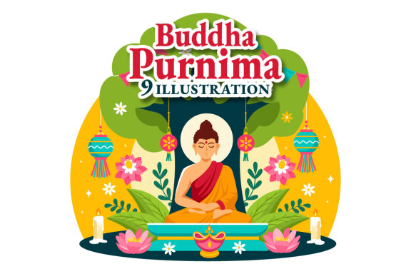 9 Buddha Purnima Illustration