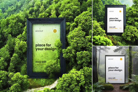 Frame Poster Mockups in the Forest