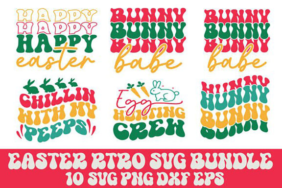 Retro Easter SVG Bundle