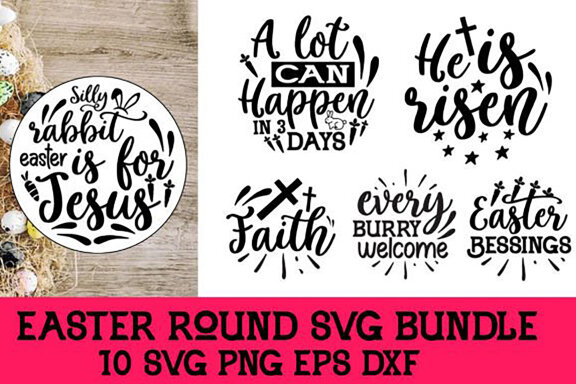 Easter Round Sign Svg Bundle