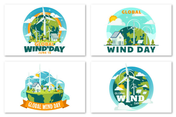 12 Global Wind Day Illustration
