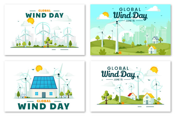 12 Global Wind Day Illustration