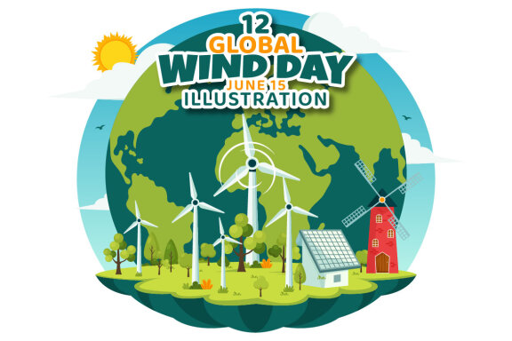 12 Global Wind Day Illustration