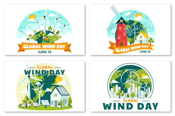 12 Global Wind Day Illustration