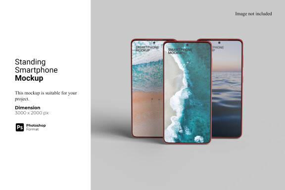 Standing Smartphone Mockup