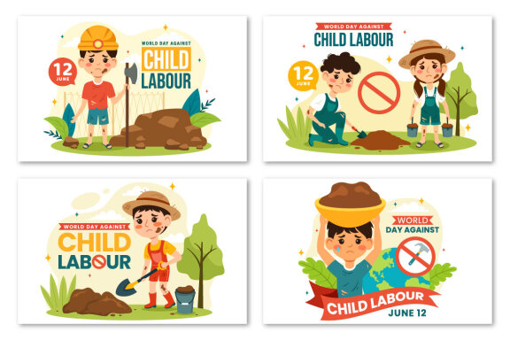 12 World Day Against Child Labour Illustration