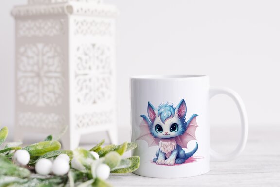 Cute Dragon Cat PNG Bundle, Little Fairy Kittens 