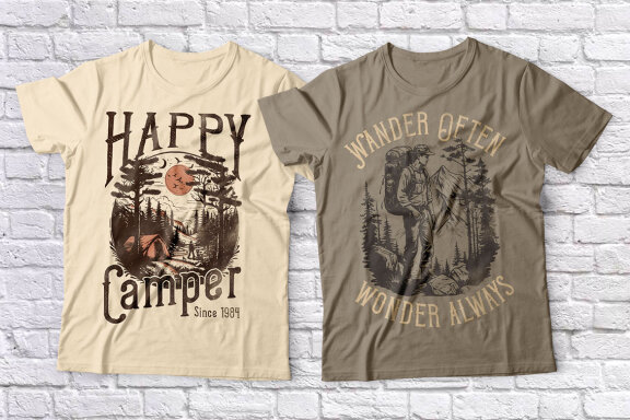 Forest Camp Display Font & Graphics
