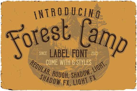 Forest Camp Display Font & Graphics