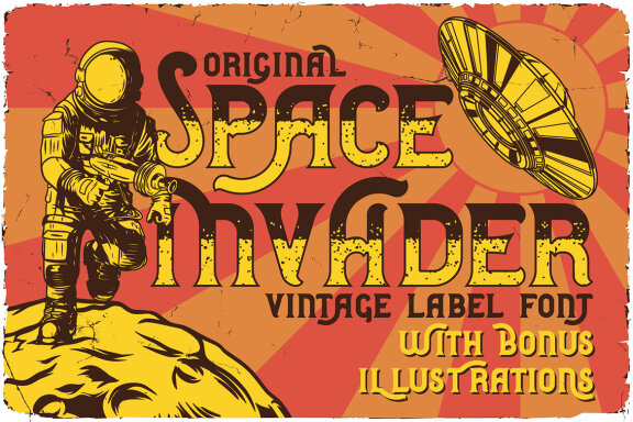 Space Invader Display Font & Graphics