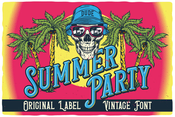 Summer Party Display Font & Graphics