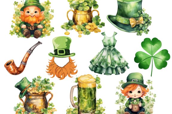 Saint Patrick`s Day PNG bundle, St. Patty`s Holiday Images Set