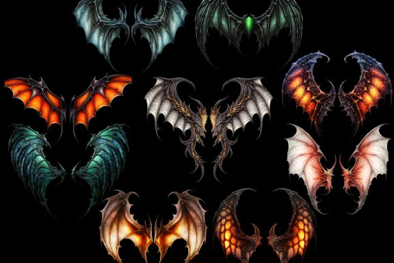 Dragon Wings PNG Bundle