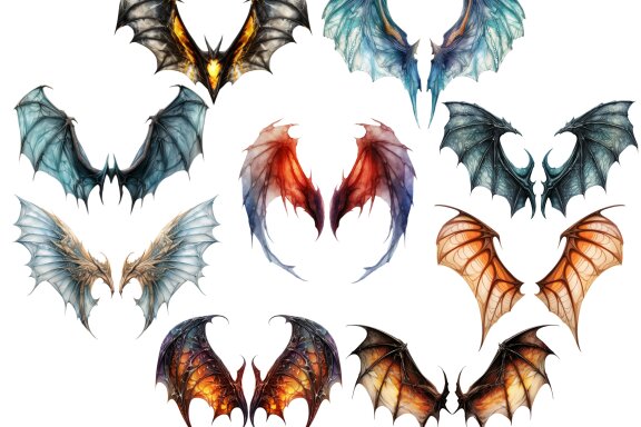 Dragon Wings PNG Bundle