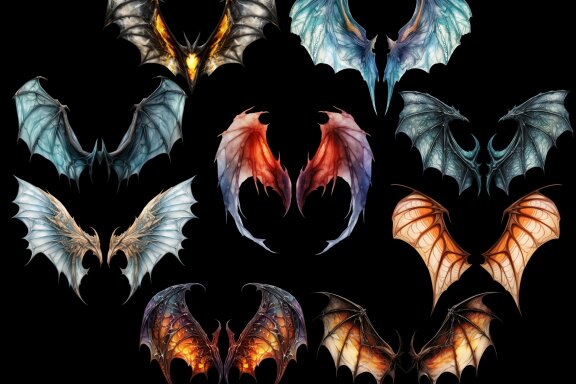 Dragon Wings PNG Bundle