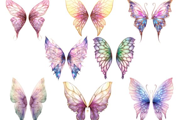 Fairy wings PNG bundle, Fantasy butterfly wings