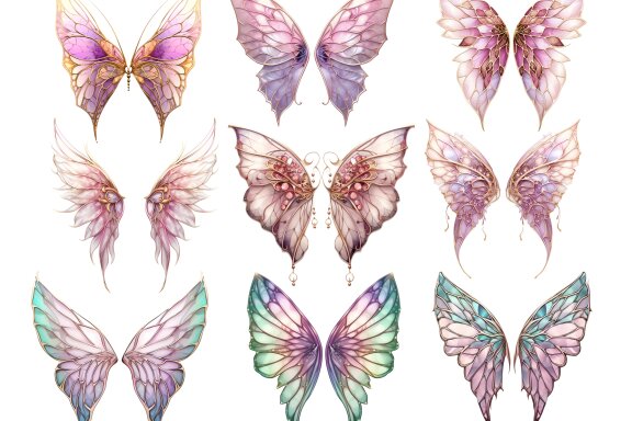Fairy wings PNG bundle, Fantasy butterfly wings