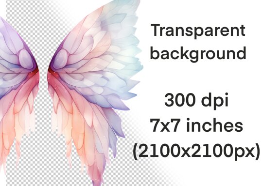 Watercolor fairy wings PNG bundle