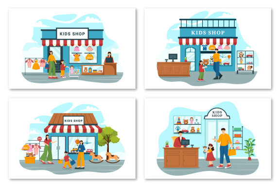 12 Kids Shop Illustration