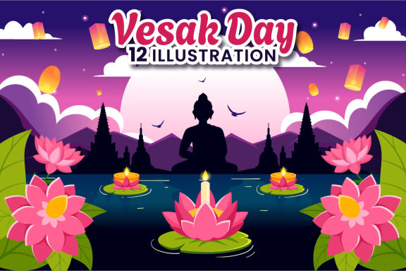 12 Vesak Day Celebration Illustration