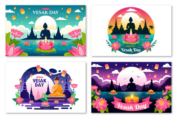 12 Vesak Day Celebration Illustration